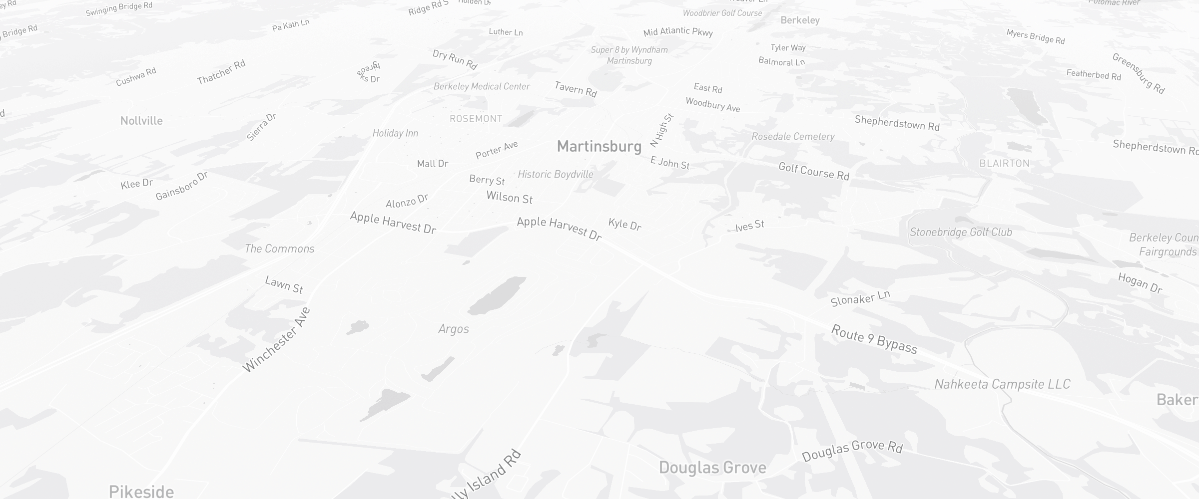 Neighborhood map of Martinsburg, WV — the area served by Life Insurance Agents of Martinsburg Group